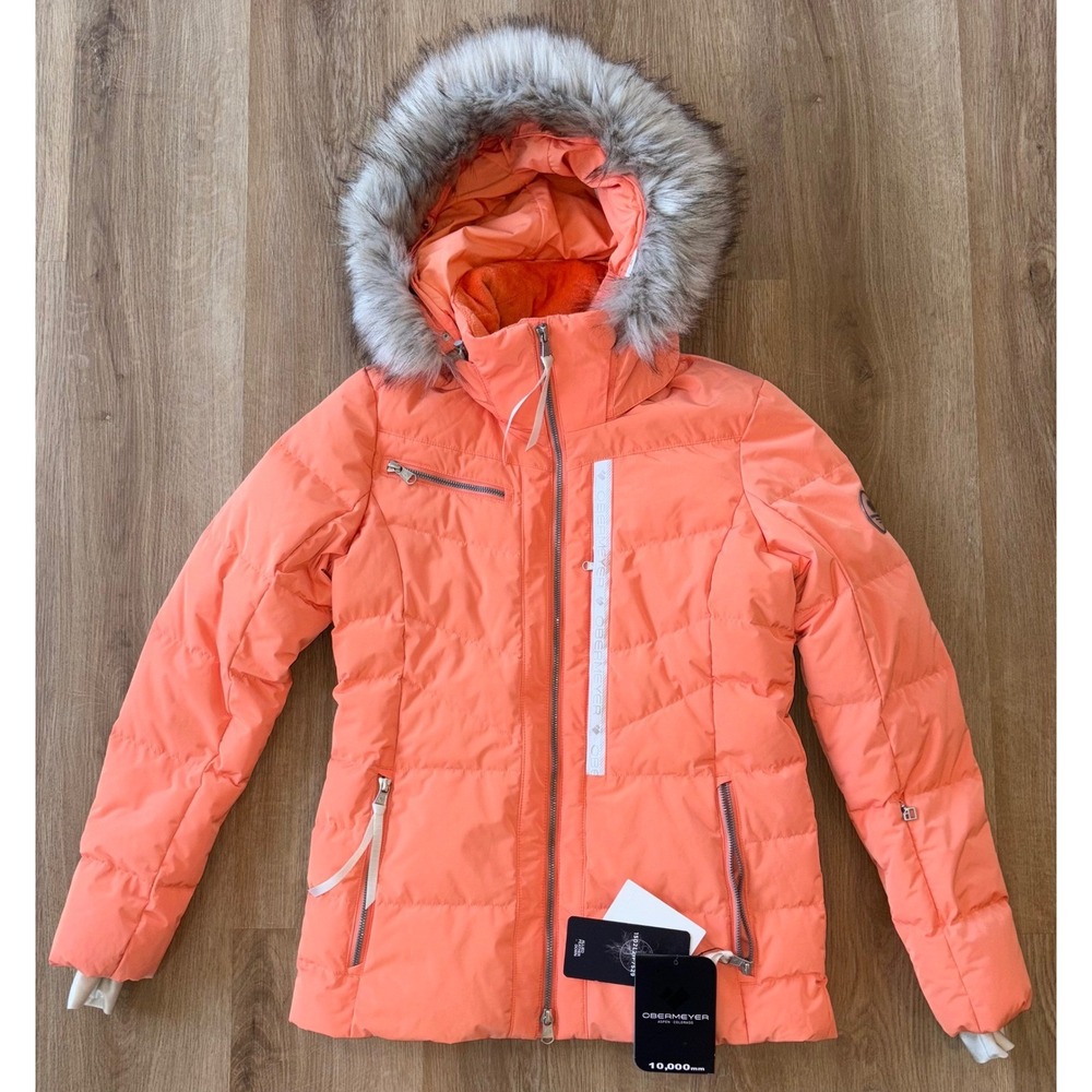 NWT Women's Obermeyer Circe Down Jacket - Size 2 (Regular) - Cantaloupe